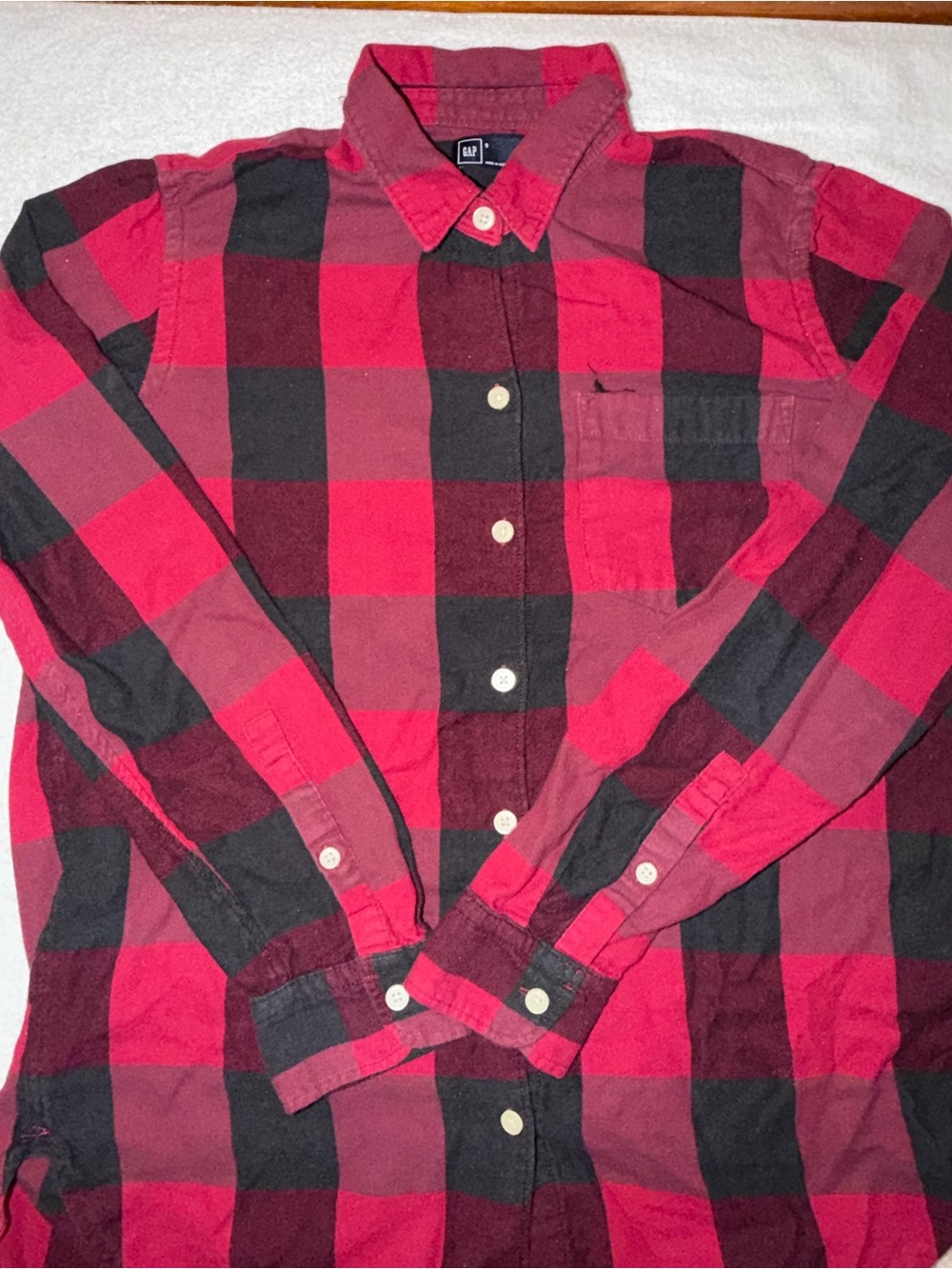 GAP Relax Boyfriend Shirt Buffalo Plaid Button-Down Gorpcore Flannel Lumberjack